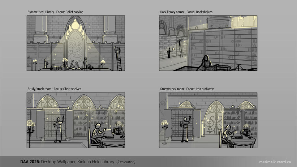 Library Wallpaper BG concept thumbnails - part 1